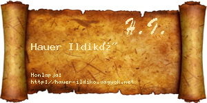 Hauer Ildikó névjegykártya